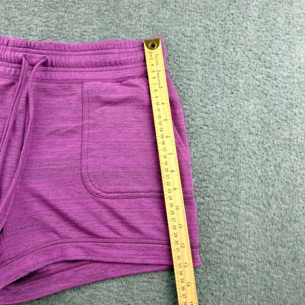 32 Degrees Cool Ladies Fleece Short Heather Purple Women's S Drawstring Pockets